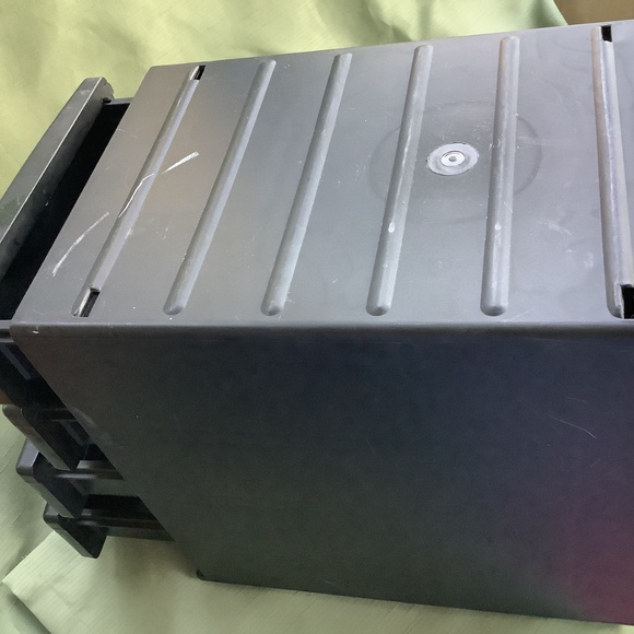 Four 9”x13” dark color plastic drawers desk home office storage organizer unit - Picture 4 of 6